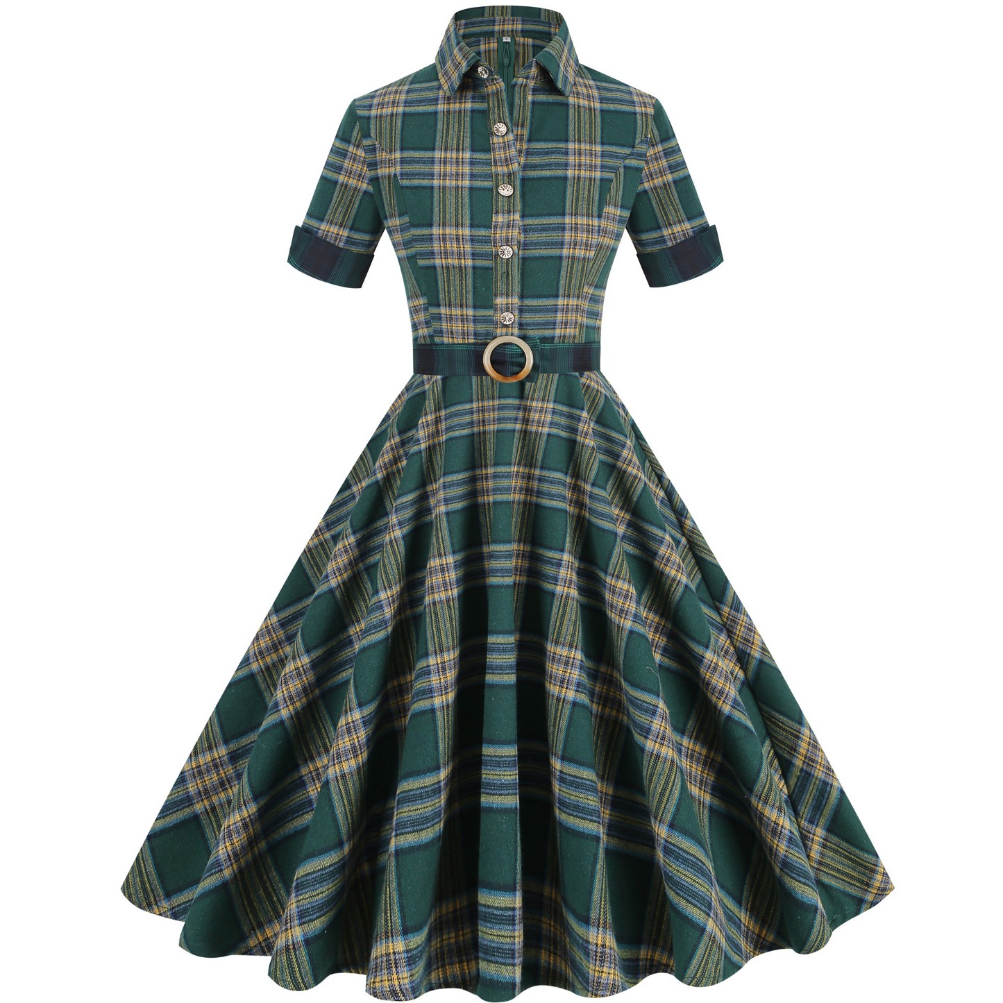 Women'S Fashion Of The 60S - Women Pin Up Lattice Print Casual