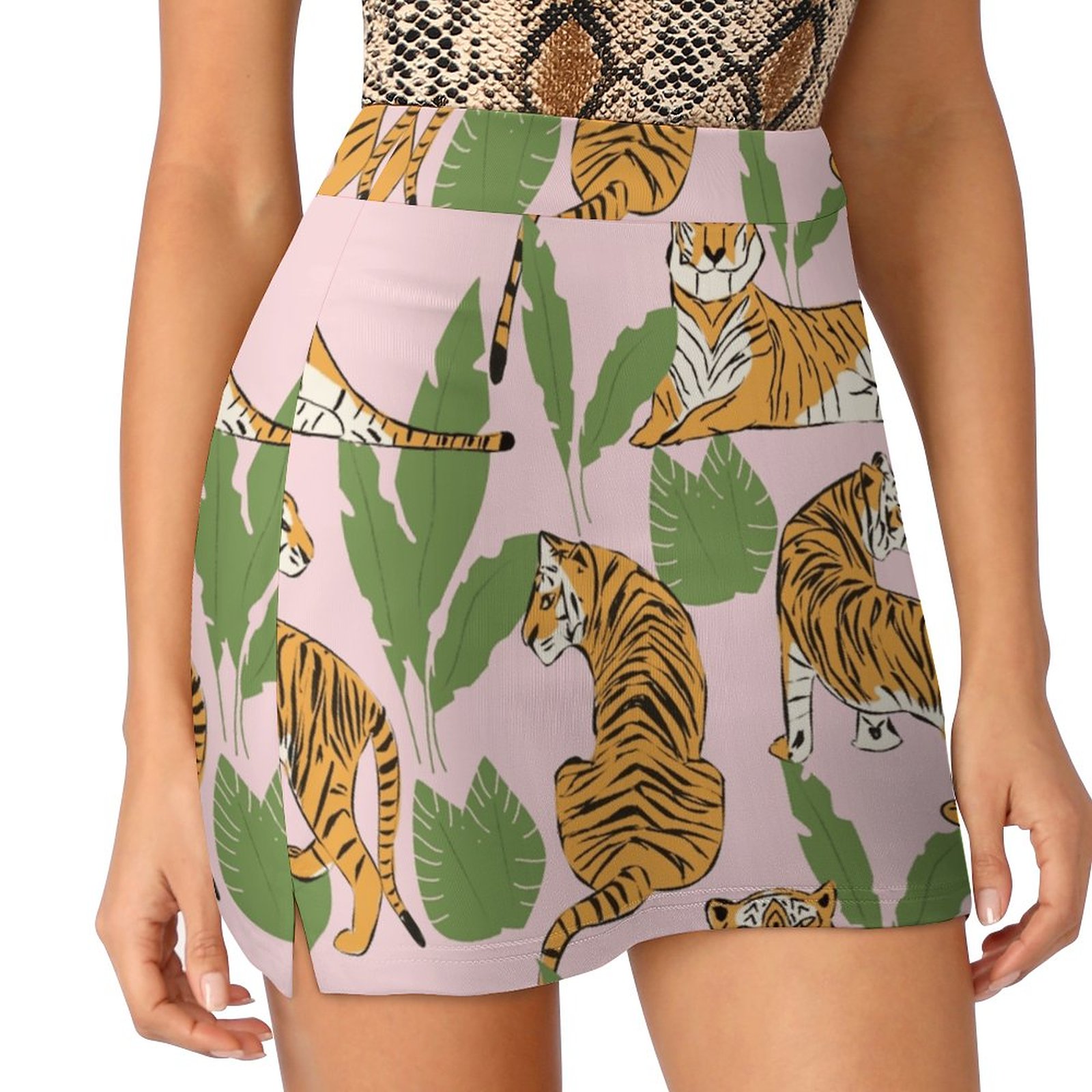 Women Fashion Vector - Tiger Pattern 008 Women's skirt Aesthetic