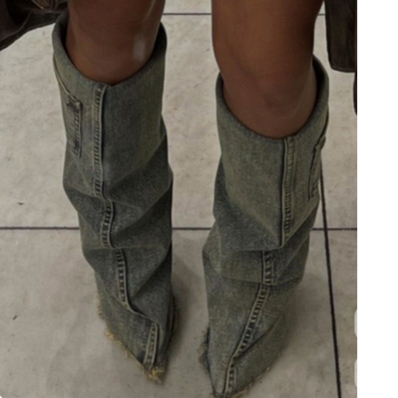 Denim Pointed Toe Knee High Tr - Women'S Fashion Winter 2026 review and price