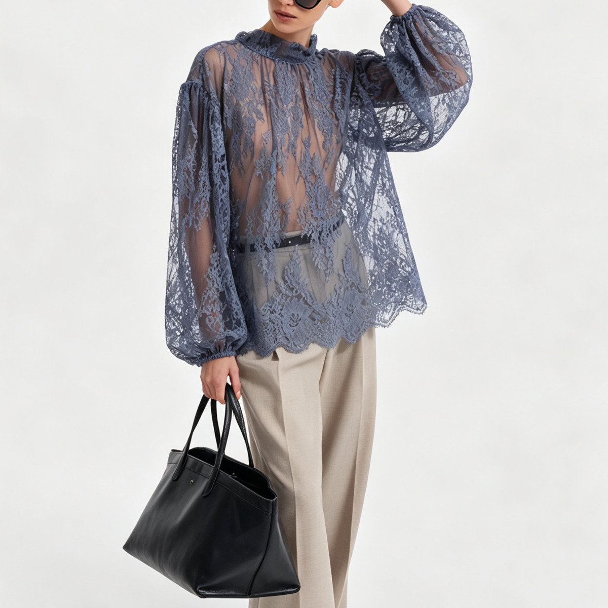 IG 2026 Women's Sheer Lace Blo - Puff Sleeve Blouse review and price