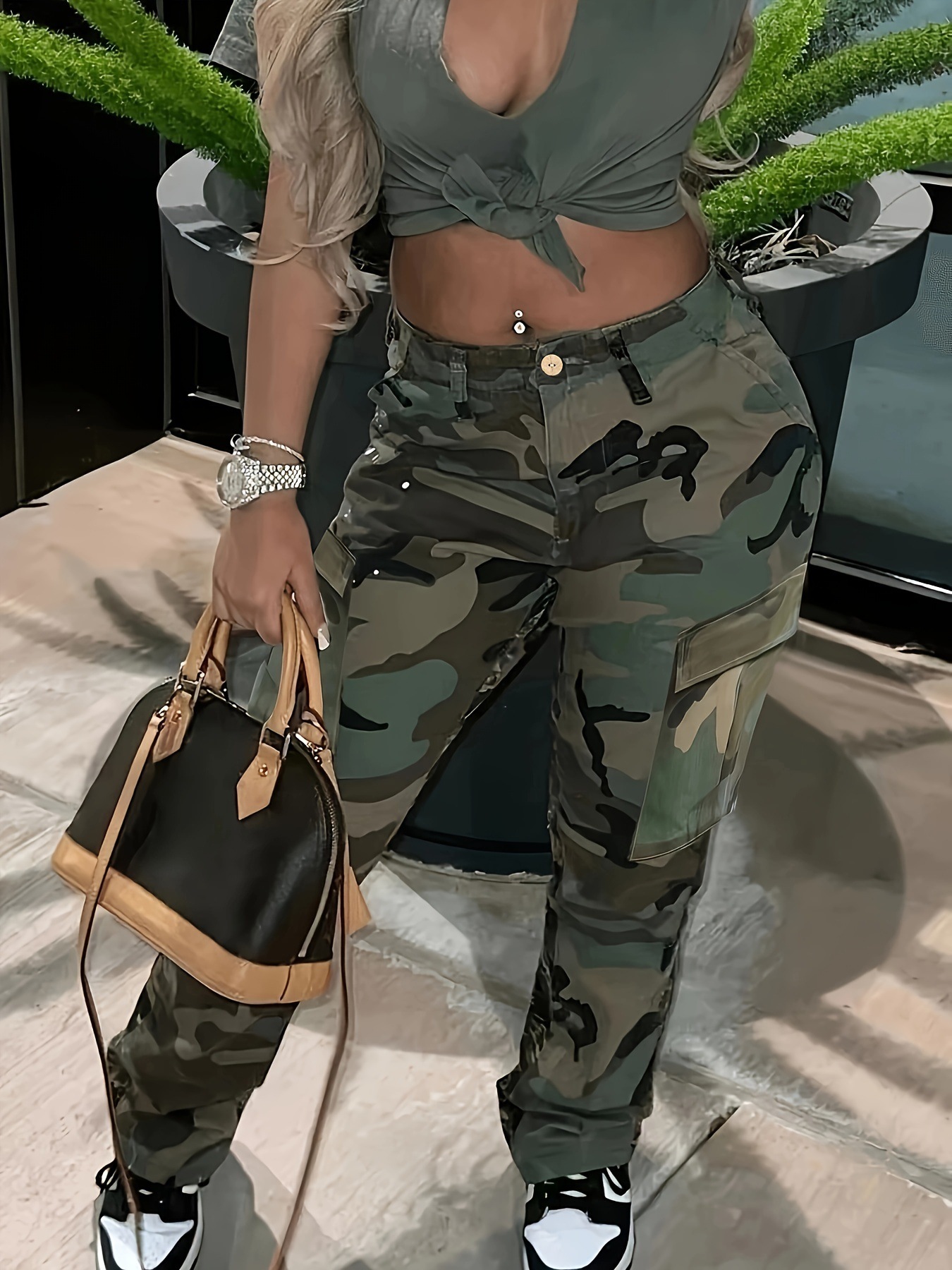 Women's Camo Cargo Pants - Mul - Women'S Fashion Utility Pants review and price