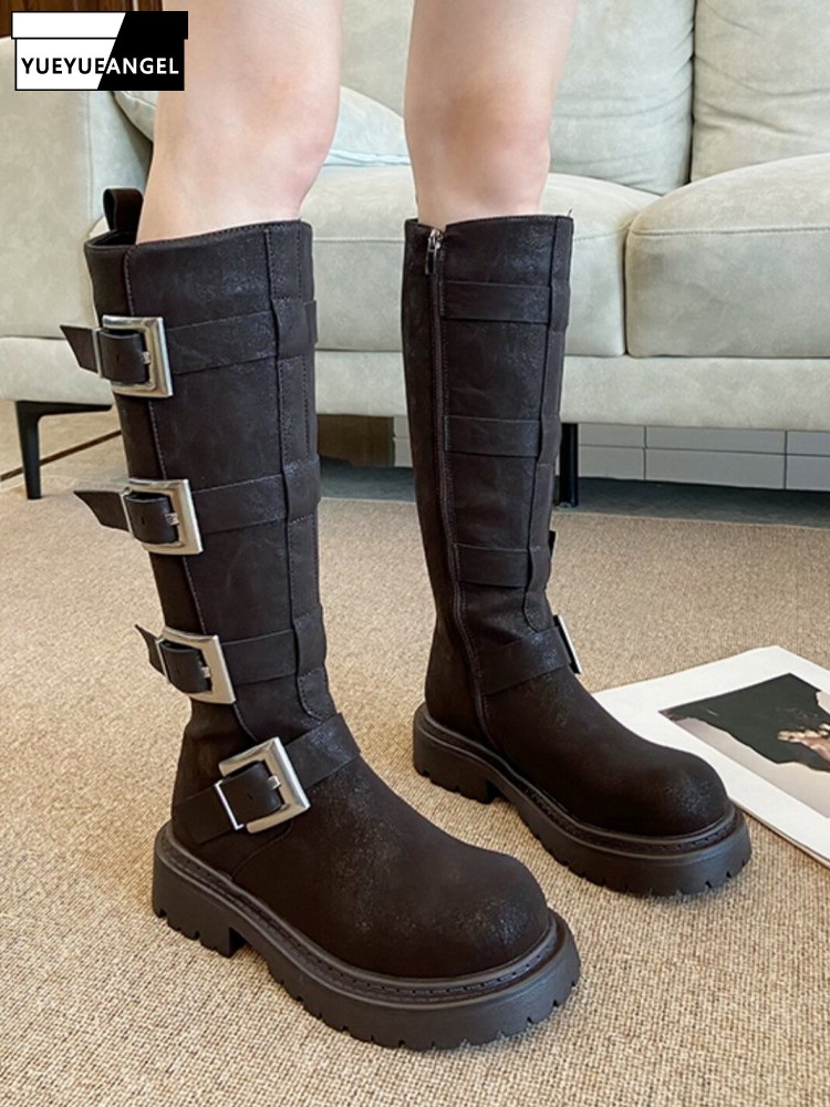Fashion Women Multi Buckle Kne - Women'S Fashion Riding Boots review and price