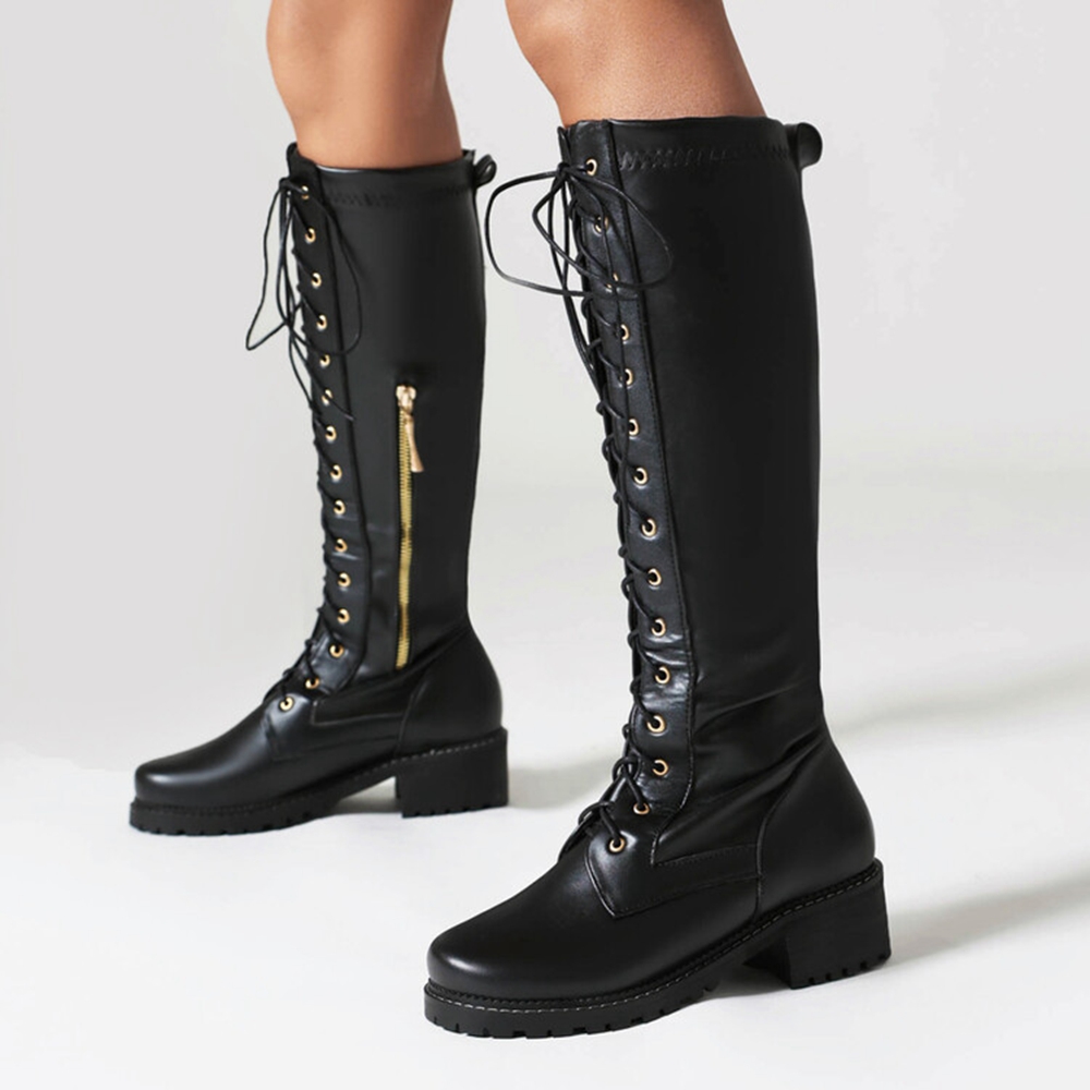 Size 33-50 Women Leather Knee  - Women'S Fashion Riding Boots review and price
