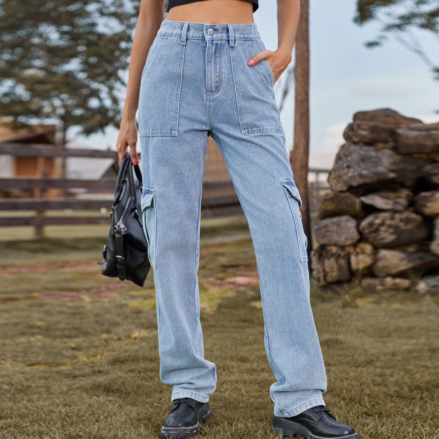 Chic INS Denim Pants Female St - Women'S Fashion Utility Pants review and price