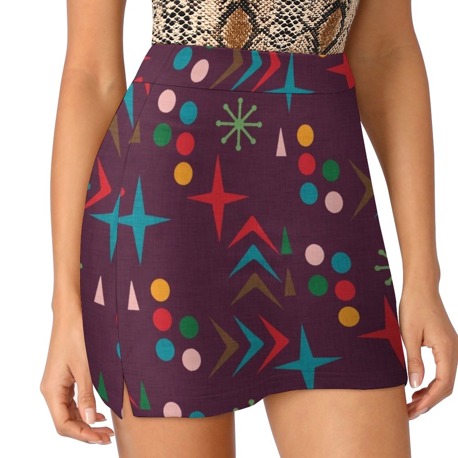 Atomic Pattern Purple Mid Cent - Women'S Fashion Of The 60S review and price
