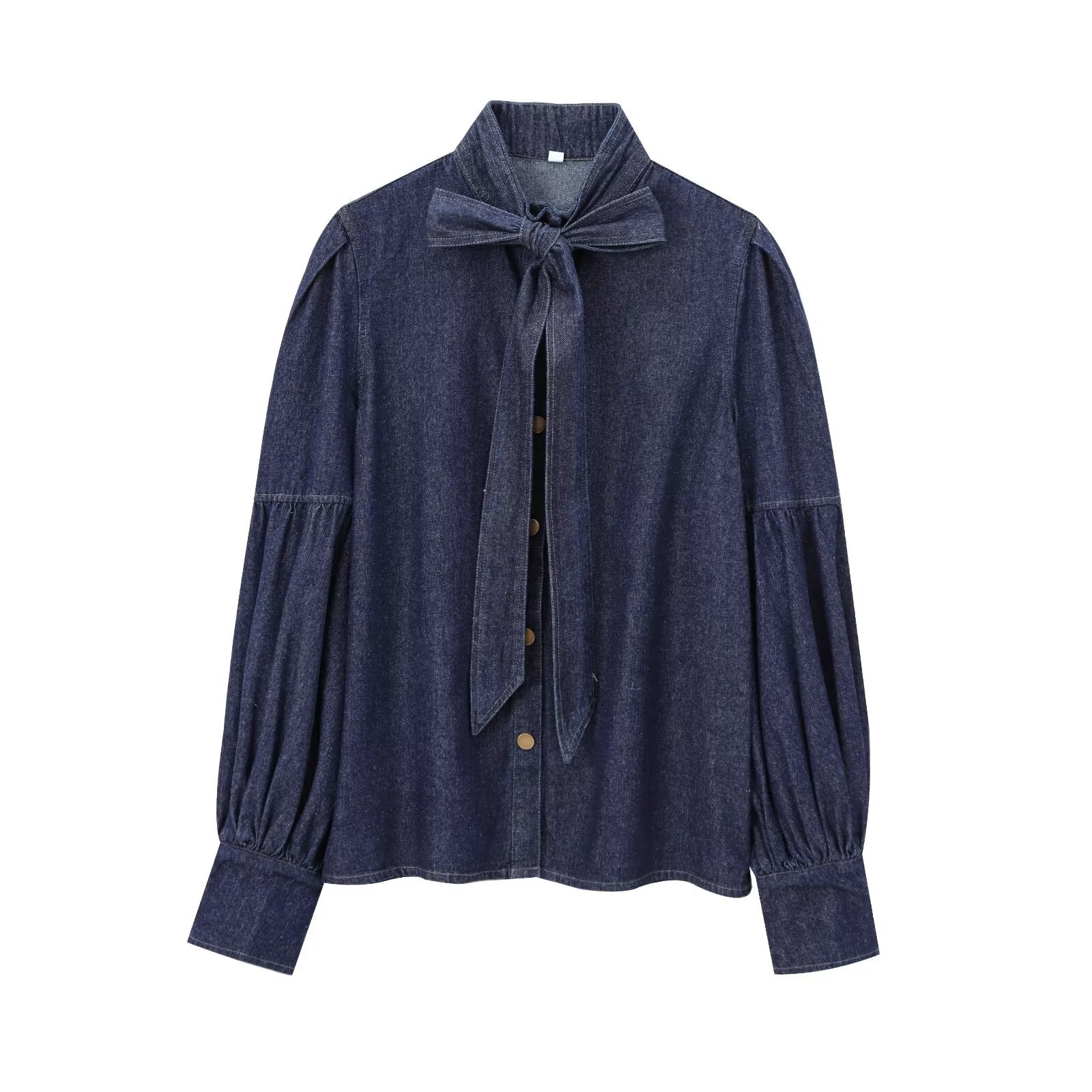 AW Urban Imitation Denim Blous - Puff Sleeve Blouse review and price
